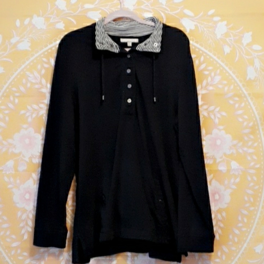 Banana Republic Collared Hoodless Hoodie Top